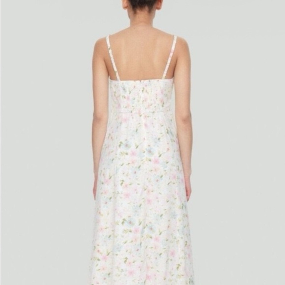 NWOT Abercrombie Twist Front Floral White Midi Dress Size Medium - Picture 3 of 6